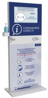 totem-affichage-dynamique-avec-gel-hydroalcoolique