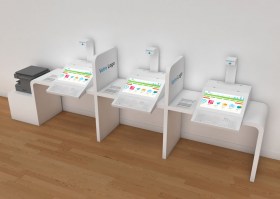 Kiosk PMR mairie 3 ecrans tactiles 22 pouces