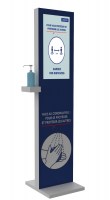 Totem information prévention Covid-19 avec gel hydroalcoolique